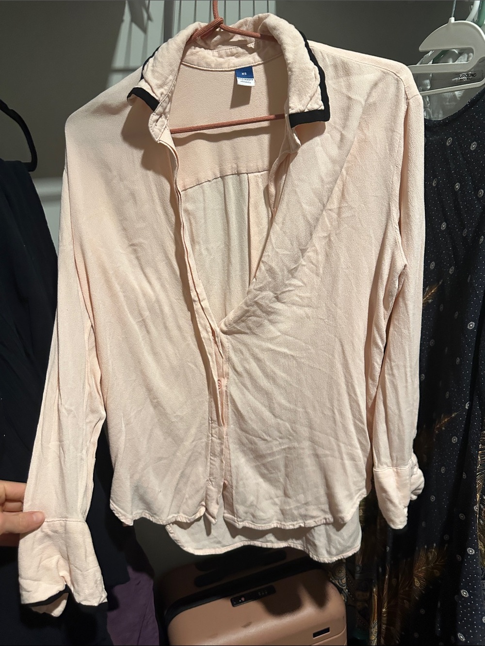 Light Pink Women's Button-Front Blouse